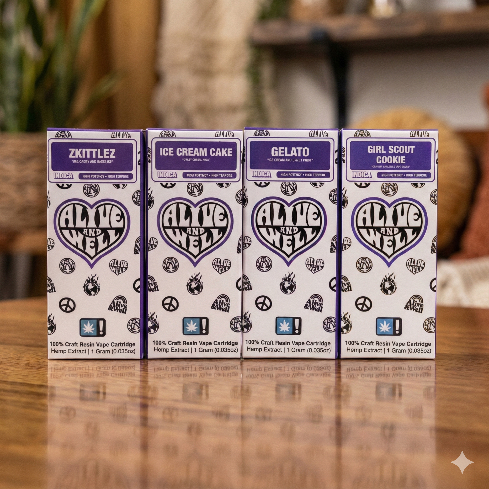 Alive and Well THCa Live Resin 510 Vape Cart- Indica