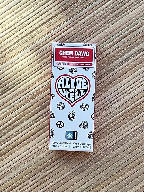 Alive and Well THCa Live Resin 510 Vape Cart- Sativa