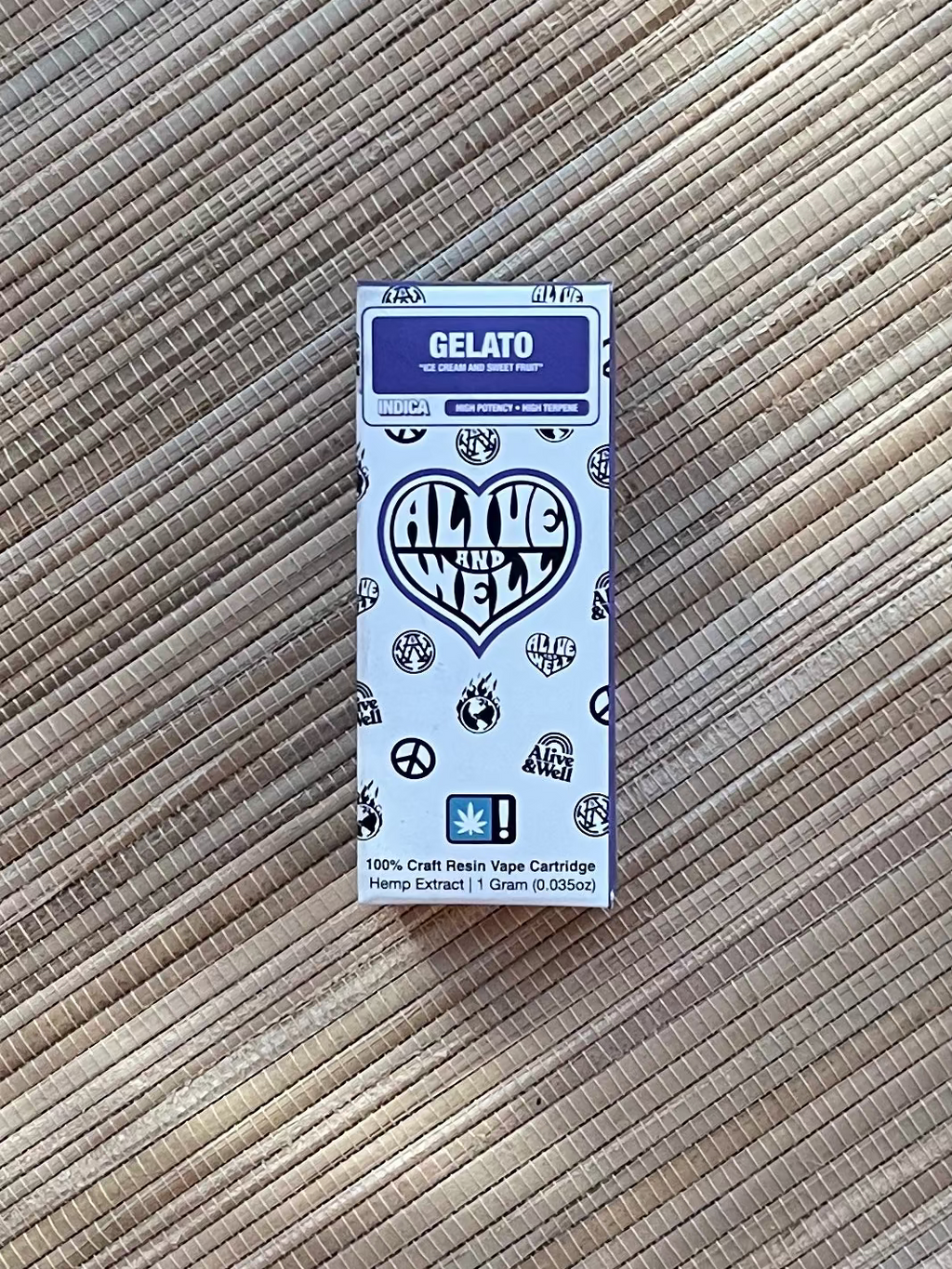Alive and Well THCa Live Resin 510 Vape Cart- Indica