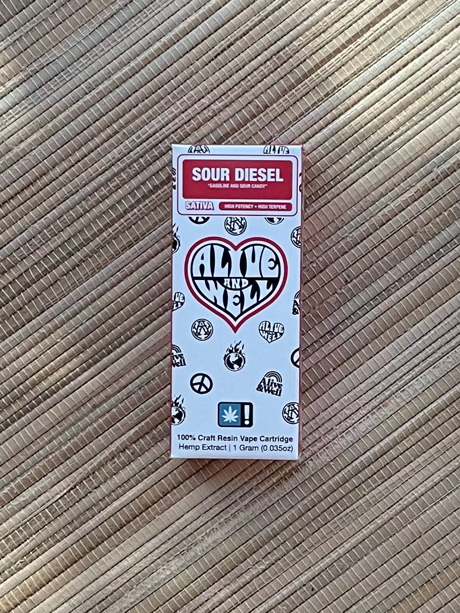 Alive and Well THCa Live Resin 510 Vape Cart- Sativa